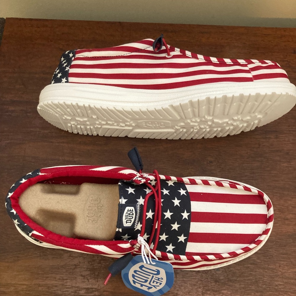 Hey Dude Red, White, and Blue Star Sneakers - Picture 3 of 5